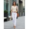 image:imageDokotoo Women Short Sleeve Polo Sweater V Neck Knitted Tops Casual Ribbed Shirt Loose Pullover SweaterApricot