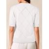 image:imageDokotoo Women Short Sleeve Polo Sweater V Neck Knitted Tops Casual Ribbed Shirt Loose Pullover SweaterWhite