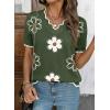 image:imageDokotoo Womens Casual V Neck Short Sleeve Sweater Ribbed Knit Lightweight Sweaters Tops Fashion Clothing OutfitsJungle Green