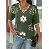 image:imageDokotoo Womens Casual V Neck Short Sleeve Sweater Ribbed Knit Lightweight Sweaters Tops Fashion Clothing OutfitsJungle Green