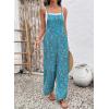image:imageDokotoo Womens Causal One Piece Sleeveless Jumpsuits Floral Boho Overalls Wide Leg Rompers Pants with PocketsGreen
