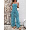 image:imageDokotoo Womens Causal One Piece Sleeveless Jumpsuits Floral Boho Overalls Wide Leg Rompers Pants with PocketsGreen