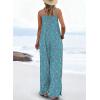 image:imageDokotoo Womens Causal One Piece Sleeveless Jumpsuits Floral Boho Overalls Wide Leg Rompers Pants with PocketsGreen