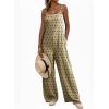 image:imageDokotoo Womens Causal One Piece Sleeveless Jumpsuits Floral Boho Overalls Wide Leg Rompers Pants with PocketsKhaki