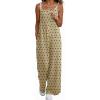 image:imageDokotoo Womens Causal One Piece Sleeveless Jumpsuits Floral Boho Overalls Wide Leg Rompers Pants with PocketsKhaki