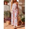 image:imageDokotoo Womens Causal One Piece Sleeveless Jumpsuits Floral Boho Overalls Wide Leg Rompers Pants with PocketsMulticolor