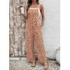 image:imageDokotoo Womens Causal One Piece Sleeveless Jumpsuits Floral Boho Overalls Wide Leg Rompers Pants with PocketsOrange