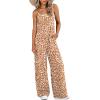 image:imageDokotoo Womens Causal One Piece Sleeveless Jumpsuits Floral Boho Overalls Wide Leg Rompers Pants with PocketsOrange
