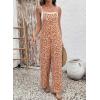 image:imageDokotoo Womens Causal One Piece Sleeveless Jumpsuits Floral Boho Overalls Wide Leg Rompers Pants with PocketsOrange