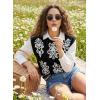 image:imageDokotoo Womens Sweater Vest Summer Casual Crewneck Knit Pullover Tops Lightweight Boho Printed Cap Sleeve SweatersBlack