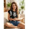 image:imageDokotoo Womens Sweater Vest Summer Casual Crewneck Knit Pullover Tops Lightweight Boho Printed Cap Sleeve SweatersBlack