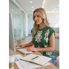 image:imageDokotoo Womens Sweater Vest Summer Casual Crewneck Knit Pullover Tops Lightweight Boho Printed Cap Sleeve SweatersGreen