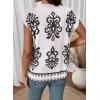 image:imageDokotoo Womens Sweater Vest Summer Casual Crewneck Knit Pullover Tops Lightweight Boho Printed Cap Sleeve SweatersWhite