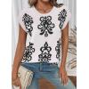 image:imageDokotoo Womens Sweater Vest Summer Casual Crewneck Knit Pullover Tops Lightweight Boho Printed Cap Sleeve SweatersWhite