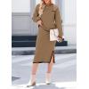 image:imageDokotoo 2 Piece Sets for Women Sweater Dress Knit Travel Outfits Winter Dresses Skirt SetBeige