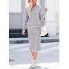 image:imageDokotoo 2 Piece Sets for Women Sweater Dress Knit Travel Outfits Winter Dresses Skirt SetGrey