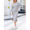 image:imageDokotoo 2 Piece Sets for Women Sweater Dress Knit Travel Outfits Winter Dresses Skirt SetGrey
