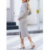 image:imageDokotoo 2 Piece Sets for Women Sweater Dress Knit Travel Outfits Winter Dresses Skirt SetGrey