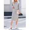 image:imageDokotoo 2 Piece Sets for Women Sweater Dress Knit Travel Outfits Winter Dresses Skirt SetGrey