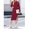 image:imageDokotoo 2 Piece Sets for Women Sweater Dress Knit Travel Outfits Winter Dresses Skirt SetRed