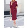 image:imageDokotoo 2 Piece Sets for Women Sweater Dress Knit Travel Outfits Winter Dresses Skirt SetRed