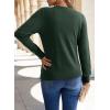 image:imageDokotoo Sweaters for Women Long Sleeve Wool Blend Crewneck Diamond Hollow Out Lightweight Soft Fall Pullover Sweater TopsBlackish Green