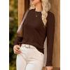 image:imageDokotoo Sweaters for Women Long Sleeve Wool Blend Crewneck Diamond Hollow Out Lightweight Soft Fall Pullover Sweater TopsBrown