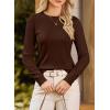 image:imageDokotoo Sweaters for Women Long Sleeve Wool Blend Crewneck Diamond Hollow Out Lightweight Soft Fall Pullover Sweater TopsBrown