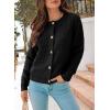 image:imageDokotoo Winter Cardigan Sweaters for Women 2025 Long Sleeve Open Front Button Down JacketColor Black