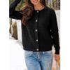 image:imageDokotoo Winter Cardigan Sweaters for Women 2025 Long Sleeve Open Front Button Down JacketColor Black