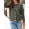 image:imageDokotoo Winter Cardigan Sweaters for Women 2025 Long Sleeve Open Front Button Down JacketMoss Green