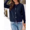 image:imageDokotoo Winter Cardigan Sweaters for Women 2025 Long Sleeve Open Front Button Down JacketNavy Blue