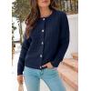 image:imageDokotoo Winter Cardigan Sweaters for Women 2025 Long Sleeve Open Front Button Down JacketNavy Blue