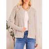 image:imageDokotoo Winter Cardigan Sweaters for Women 2025 Long Sleeve Open Front Button Down JacketSmoke Gray