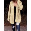 image:imageDokotoo Womens 2026 Fashion Casual Open Front Long Sleeve Chunky Cable Knit Cardigans Sweaters Outerwear Coats with PocketsBeige