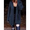 image:imageDokotoo Womens 2026 Fashion Casual Open Front Long Sleeve Chunky Cable Knit Cardigans Sweaters Outerwear Coats with PocketsBlue