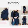 image:imageDokotoo Womens 2026 Fashion Casual Open Front Long Sleeve Chunky Cable Knit Cardigans Sweaters Outerwear Coats with PocketsBlue
