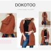 image:imageDokotoo Womens 2026 Fashion Casual Open Front Long Sleeve Chunky Cable Knit Cardigans Sweaters Outerwear Coats with PocketsBrown