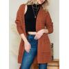 image:imageDokotoo Womens 2026 Fashion Casual Open Front Long Sleeve Chunky Cable Knit Cardigans Sweaters Outerwear Coats with PocketsBrown
