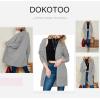 image:imageDokotoo Womens 2026 Fashion Casual Open Front Long Sleeve Chunky Cable Knit Cardigans Sweaters Outerwear Coats with PocketsGray