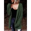 image:imageDokotoo Womens 2026 Fashion Casual Open Front Long Sleeve Chunky Cable Knit Cardigans Sweaters Outerwear Coats with PocketsGreen