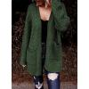 image:imageDokotoo Womens 2026 Fashion Casual Open Front Long Sleeve Chunky Cable Knit Cardigans Sweaters Outerwear Coats with PocketsGreen