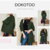 image:imageDokotoo Womens 2026 Fashion Casual Open Front Long Sleeve Chunky Cable Knit Cardigans Sweaters Outerwear Coats with PocketsGreen