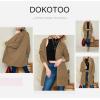 image:imageDokotoo Womens 2026 Fashion Casual Open Front Long Sleeve Chunky Cable Knit Cardigans Sweaters Outerwear Coats with PocketsKhaki