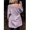 image:imageDokotoo Womens 2026 Fashion Casual Open Front Long Sleeve Chunky Cable Knit Cardigans Sweaters Outerwear Coats with PocketsPurple