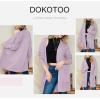 image:imageDokotoo Womens 2026 Fashion Casual Open Front Long Sleeve Chunky Cable Knit Cardigans Sweaters Outerwear Coats with PocketsPurple
