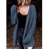 image:imageDokotoo Womens 2026 Fashion Casual Open Front Long Sleeve Chunky Cable Knit Cardigans Sweaters Outerwear Coats with PocketsReal Teal