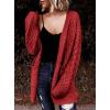 image:imageDokotoo Womens 2026 Fashion Casual Open Front Long Sleeve Chunky Cable Knit Cardigans Sweaters Outerwear Coats with PocketsRed
