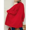 image:imageDokotoo Womens 2026 Fashion Casual Open Front Long Sleeve Chunky Cable Knit Cardigans Sweaters Outerwear Coats with PocketsRed