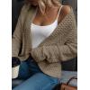 image:imageDokotoo Womens 2026 Fashion Casual Open Front Long Sleeve Chunky Knit Cardigans Sweaters Outerwear CoatsApricot Khaki